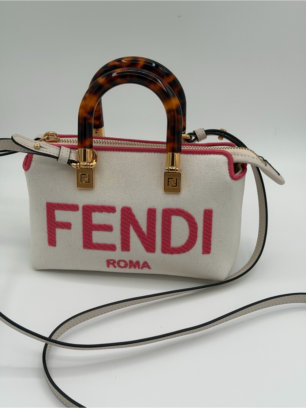Fendi mini by the way denim canvas shoulder bag 😍